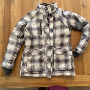 H&M Women's Plaid Ski Jacket - Black and White